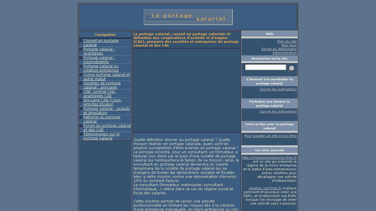 Capture d'écran de http://le.portage.salarial.free.fr/ 